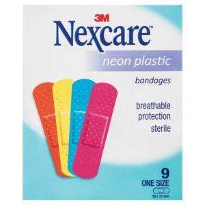 3M NEXCARE NEON PLASTIC BANDAGES 9'S
