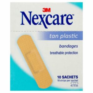 3M NEXCARE TAN PLASTIC BANDAGES 10'S
