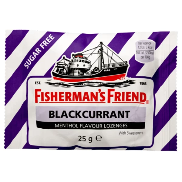 FISHERMAN'S FRIEND SUGARFREE BLACKCURRANT FLAVOUR 25 G