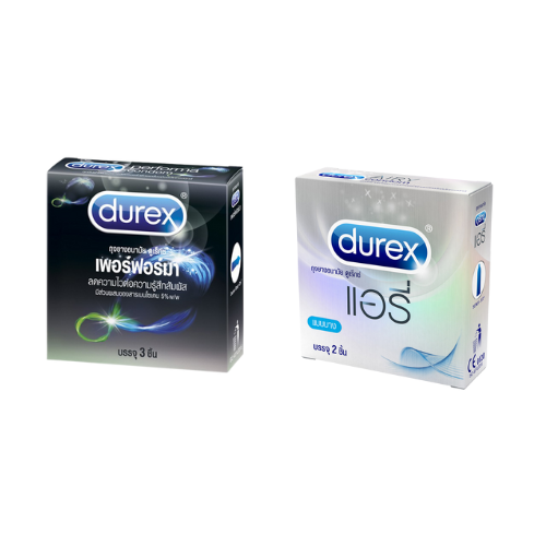 DUREX PERFORMA 52.5มม 3ชิ้น / DUREX AIRY 52.มม 2ชิ้น