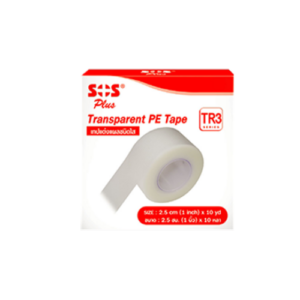SOS PLUS TRANSPARENT PE TAPE - TR3 - 2.5 CM (1") X 10YD