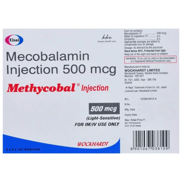 Methyl-B mecobalamin 500 mcg