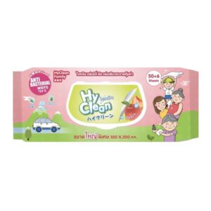 HYCLEAN ไฮคลีน ทิชชู่เปียก กลิ่นพีช anti-bacterial 50+6 sheets